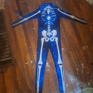 Women's Skeleton Costume - Blue and White